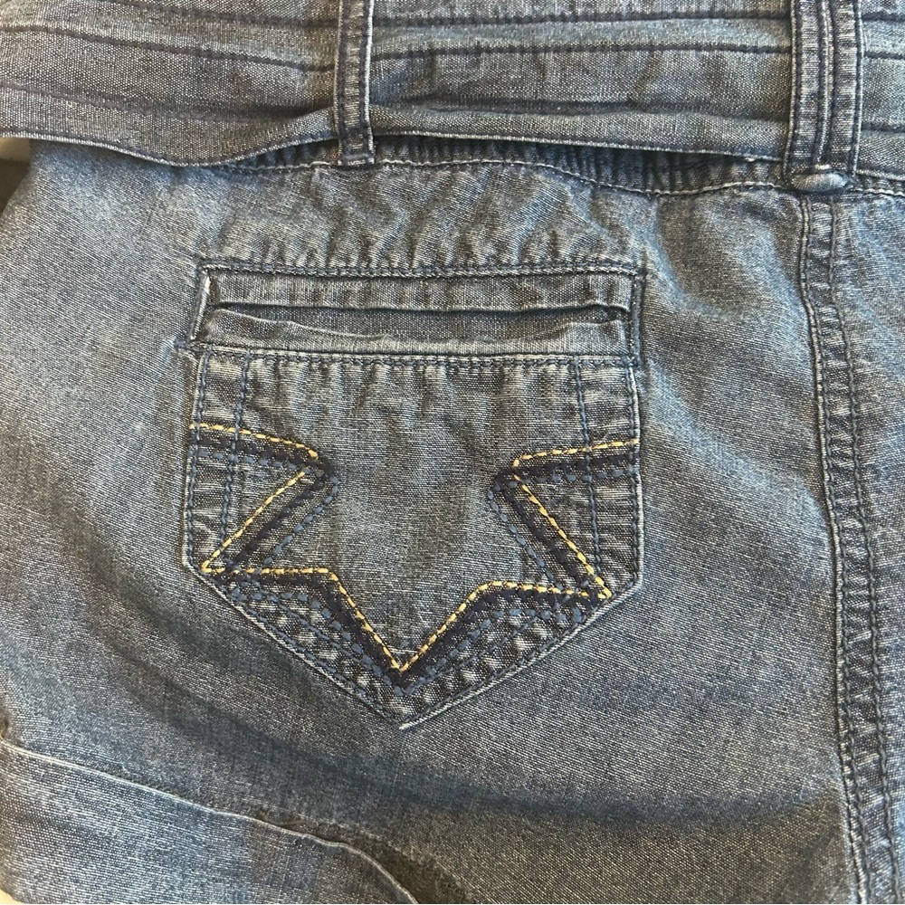 DKNY  Belted Denim Blue Romper, Size 28 - Picture 12 of 15